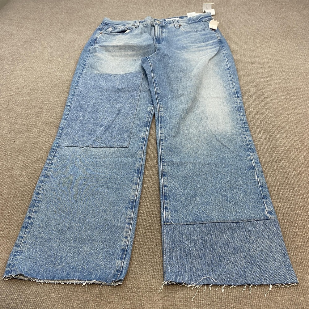 AG Adriano Goldschmied Brinley Wide Leg Jeans Womens 32 Blue Wash Baggy Boho
